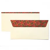 Koperty - Koperta DL 110x220mm KRATKA motyw świąteczny kremowa 120g/m2 10szt. /280124/ AR669 - miniaturka - grafika 1