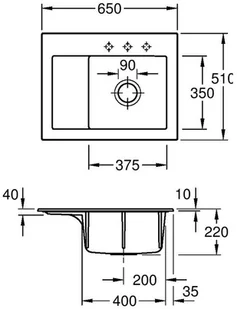 Villeroy & Boch Subway 45 Compact  i4 Graphit - Zlewozmywaki - miniaturka - grafika 3