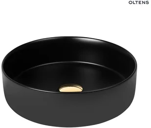 Oltens LAGDE Umywalka 35,5 cm nablatowa okrągła z powłoką SmartClean czarny mat 40804300 - Umywalki - miniaturka - grafika 2