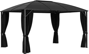 vidaXL Altana ogrodowa z zasłonami, 400x300x265 cm, antracytowa - Altany ogrodowe - miniaturka - grafika 8