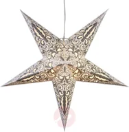 Ozdoby bożonarodzeniowe - Best Season Papierowa gwiazda Blaze 5-ramienna, wzór, biała - miniaturka - grafika 1