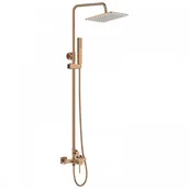 Zestawy prysznicowe - Laveo Kolumna natryskowa z baterią różowe złoto PLA 80KX - miniaturka - grafika 1