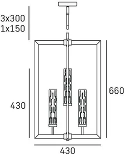 CosmoLight OXFORD P04052NI żyrandol 4x40W/E14 P04052NI - Lampy sufitowe - miniaturka - grafika 6