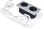 Huby USB - KOLORENO Gniazdo Doblatowe Moduł Aluminium 2x230V Srebrne GD2X230V - miniaturka - grafika 1