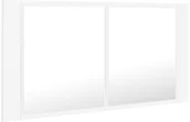 Szafki łazienkowe - vidaXL vidaXL Szafka górna z lustrem i LED 90cm biała 804972 804972 - miniaturka - grafika 1