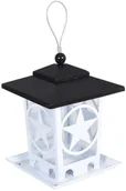 Karmniki dla ptaków - Karmnik dla ptaków 20x20x27.5cm metalowy domek biały - miniaturka - grafika 1