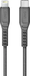 UNIQ UNIQ Kabel MFI Flex USB-C-Lightning 18W nylonowy szary/charcoal grey - Kable USB - miniaturka - grafika 3