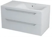 Szafki łazienkowe - Sapho WAVE szafka umywalkowa 90x45x48cm, prawa, biała WA093P - miniaturka - grafika 1