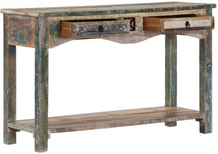 vidaXL Stolik typu konsola, 120x40x75 cm, lite drewno z odzysku - Konsole i sekretarzyki - miniaturka - grafika 5