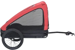 VidaXL Lumarko Przyczepka rowerowa dla zwierzaka, czerwono-czarna 92594 VidaXL - Sprzęt podróżny i transportery dla psów - miniaturka - grafika 4