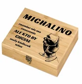 Zestawy do wina - Murrano Elektryczny korkociąg zestaw do wina w skrzynce z nadrukiem dla niej ZDW5-030 - miniaturka - grafika 1