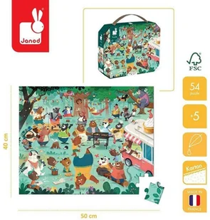 Janod Puzzle w walizce Rodzina misiów 54 elementy 5+ Made in France, solution-bc-7537-0 - Puzzle - miniaturka - grafika 3