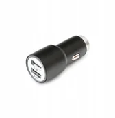 Uchwyty samochodowe do telefonów - Car Charger Metal 2XUSB 5V 2.1A Black - miniaturka - grafika 1