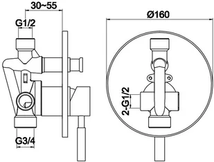 Kohlman Roxin Black zestaw prysznicowy z deszczownicą 30 cm czarny półmat QW210RBR30 | - Zestawy prysznicowe Kohlman Roxin Black zestaw prysznicowy z deszczownicą 30 cm czarny półmat QW210RBR30 | - Zestawy prysznicowe - miniaturka - grafika 2
