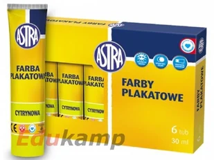Astra Farba plakatowa tuba 30ml cytryna p6 - Pozostałe akcesoria dla plastyków - miniaturka - grafika 2