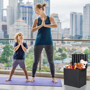 Keter Benelux Keter Skrzynia ogrodowa City, antracytowa, drewnopodobna 241869 - Pozostałe meble ogrodowe - miniaturka - grafika 4