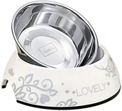 Pozostałe akcesoria dla kotów - Maelson rozpychacz Premium Lovely kot, 14 cm, wysokość 4.7 cm, 160 ML, nadaje się do mycia w zmywarce, z melaminy/stal nierdzewna/guma, biała - miniaturka - grafika 1