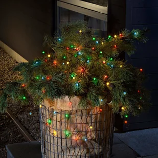 Konstsmide 3740-500 łańcuch świetlny LED, okrągłe diody, na zewnątrz, stopień ochrony: IP44, zasilany 4 bateriami AA 1,5 V (nieobjęte zakresem dostawy), czujnik światła, minutnik 6 lub 9 god - Pozostałe oświetlenie - miniaturka - grafika 2