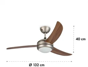 Klarstein El Paso, wentylator sufitowy, 52 trzonek E27, 3 śmigła imitacja drewna dębowego VTS6-El Paso darkoak - Wentylatory sufitowe - miniaturka - grafika 7