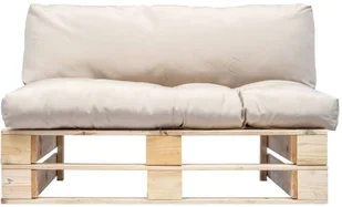 vidaXL Sofa ogrodowa z palet z piaskowymi poduszkami, sosna FSC - Ławki ogrodowe - miniaturka - grafika 4
