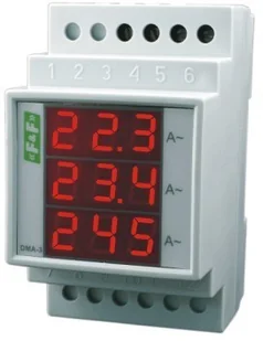 F&F Amperomierz 3-fazowy cyfrowy modułowy 0-20A do pomiaru bezpośredniego DMA-3 20A DMA-3 - Inne urządzenia pomiarowe - miniaturka - grafika 3