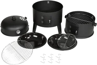 tectake Grill na węgiel drzewny, wędzarnia, parowar 3w1 - czarny 400820 - Grille - miniaturka - grafika 6