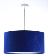 Lampy sufitowe - Koncept BPSKONCEPT Lampa wisząca welurowa granatowy biały tkanina pcv Alpana 50 BPS 010-083-50CM - miniaturka - grafika 1