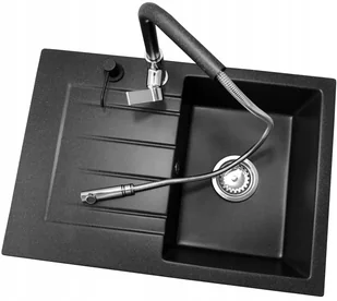 Kuchinox Zlewozmywak Granitowy Cały Czarny Szary + Syfon - Zlewozmywaki - miniaturka - grafika 12