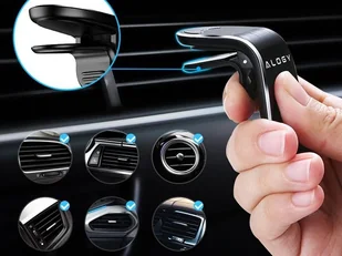 Alogy Magnetyczny uchwyt samochodowy Alogy do kratki czarny 7623X1 - Uchwyty samochodowe do telefonów - miniaturka - grafika 4