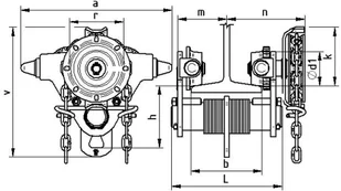 220 Wózek jednobelkowy z napędem ręcznym wysokość podnoszenia 3m szerokość stopy belki 82-125mm udźwig 3,2 T) 22076970 76970-uniw - Inne urządzenia budowlane - miniaturka - grafika 5