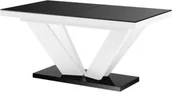Stoły - Hubertus Stół VIVA 2 160256 x89 czarny połysk/biały połysk rozkładany HS-VIVA2-BW - miniaturka - grafika 1