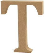 Pozostałe akcesoria dla plastyków - Creativ "T" litera z płyty MDF, brązowy, 13 x 2 cm 56329 - miniaturka - grafika 1