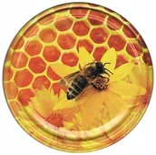 Akcesoria do hodowli zwierząt - Nakrętki na słoiki, miód (50szt) - wzór ND6 - miniaturka - grafika 1