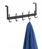 Wieszaki łazienkowe - Wieszak Na Drzwi 5 Haczyków Czarny Na Ręczniki - miniaturka - grafika 1