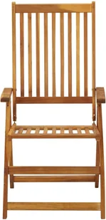 vidaXL Rozkładane krzesła ogrodowe, 3 szt., lite drewno akacjowe - Fotele i krzesła ogrodowe - miniaturka - grafika 2