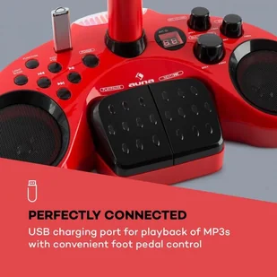 Auna Kara Super Star, zestaw karaoke ze sterowaniem nożnym, BT, MP3, USB, AUX, 2 x mikrofon MG3-Kara Super Star - Inne akcesoria audio-wideo Auna Kara Super Star, zestaw karaoke ze sterowaniem nożnym, BT, MP3, USB, AUX, 2 x mikrofon MG3-Kara Super Star - Inne akcesoria audio-wideo - miniaturka - grafika 7