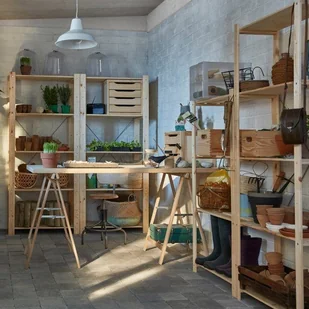 Regał drewniany 130 x 65 x 30 cm 4 półki 20 kg - Regały - miniaturka - grafika 2