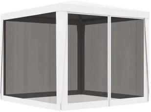 vidaXL Namiot imprezowy z 4 siatkowymi ściankami, 2,5x2,5 m, biały - Pawilony ogrodowe - miniaturka - grafika 10