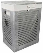 Kosze na bieliznę - dvier Kosz na pranie drewno MDF z pokryciem pokrywą uchwyty, wymiary: szer. x gł. x wys. 35 x 25 x 46 cm, szary lodowy - miniaturka - grafika 1