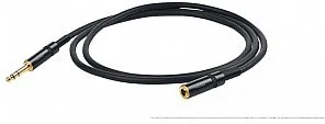 Proel CHLP190LU5 profesjonalny kabel przedłużający (Yong sheng 6,3 MM wtyczka mini jack stereo na Yong sheng gniazdo jack 6,3 MM Stereo, pozłacane styki, 5 m) Czarny Proel CHLP190LU5 - Kable - miniaturka - grafika 2