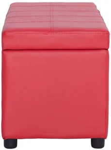 vidaXL Ławka ze schowkiem, 116 cm, czerwona, sztuczna skóra vidaXL - Ławki do przedpokoju - miniaturka - grafika 5