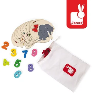 Janod Drewniane Puzzle Uczę się Liczyć Cyferki - Układanki dla dzieci - miniaturka - grafika 3