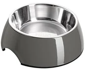 Miski dla psów - Hunter czapka z melaminy, jednokolorowa, dla psów i kotów, z wyjmowaną miską ze stali szlachetnej, 700 ml, szary - miniaturka - grafika 1
