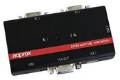 Przełączniki KVM - Approx Wkrótce KVMUsb2PA2 KVM Switch KVM 2p Usb+Audio C/In S0203133 - miniaturka - grafika 1