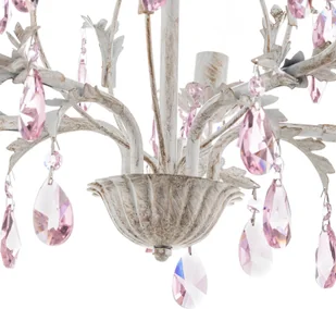 Euluna Żyrandol Kate, 5-punktowy biały, różowe kryształki - Lampy sufitowe - miniaturka - grafika 5