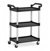 Wózki na żywność - Royal Catering Wózek kelnerski - 3 półki - 630 x 400 mm - 90 kg - czarny 10011719 RC-PSTB3800 - miniaturka - grafika 1