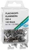 Spinacze i klipsy do papieru - Wedo 1125901 spinki do kopert z płaską główką 590-4, przezroczyste opakowanie SB, kolor: srebrny, 100 sztuk 112 5901 - miniaturka - grafika 1