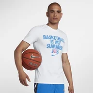 Koszykówka - Nike Męski T-shirt do koszykówki Dri-FIT - Biel 923723-100 - miniaturka - grafika 1