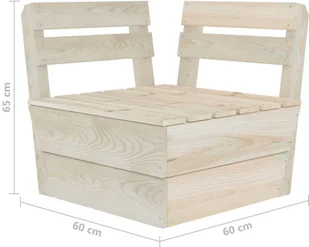 vidaXL 6-cz. zestaw mebli z palet do ogrodu, impregnowany świerk 3063721 - Meble ogrodowe - miniaturka - grafika 10