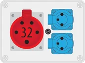 Rozdzielnie elektryczne - Pawbol Rozdzielnica R-BOX 190 2x250V 1x32A/5p B.1603 B.1603 - miniaturka - grafika 1